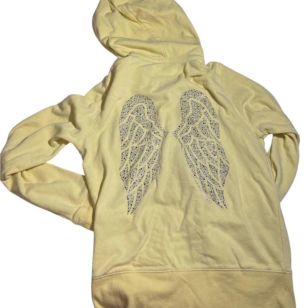 Victoria's Secret Yellow Hoodie with Angel Wing Design